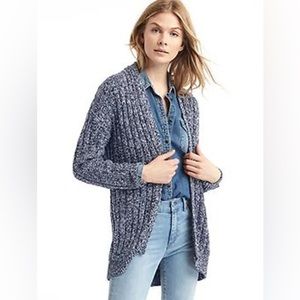 GAP marled open front ribbed cardigan